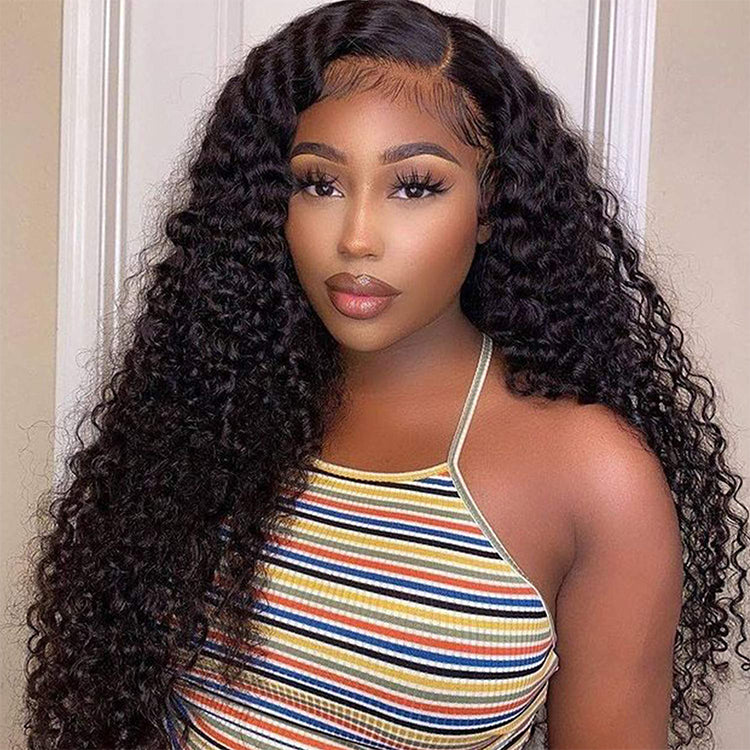 Curly Hair Undetectable Transparent Lace 13X4 Frontal Unit Lace Wig