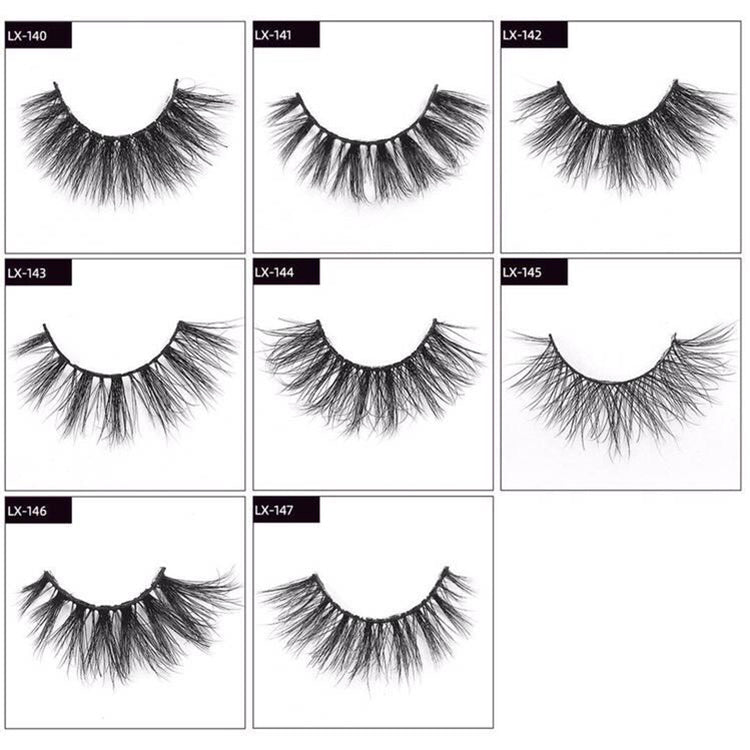 LX-140-147 5D Longest and Fullest 27MM Mink Lashes Natural False Eyes