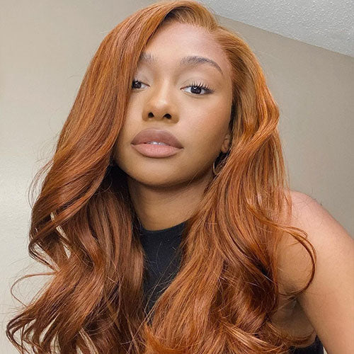 Ginger Brown Color Body Wave 13×4 Lace Front Wigs