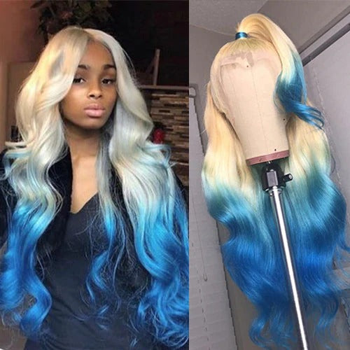 Ombre #613 Blue Loose Wave 13×4 Lace Front Cheap Wigs