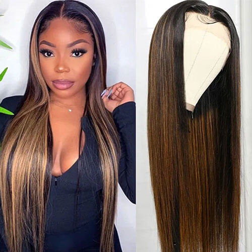 Highlight Honey Blonde Straight Hair 13×4 13×6 Lace Front Wigs