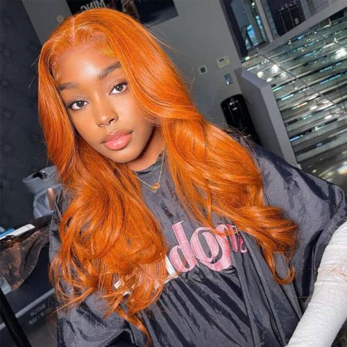 Fall Warm Ginger Orange 13×4 Lace Front Wigs