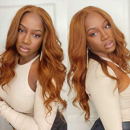 Ginger Brown Color Body Wave 13×4 Lace Front Wigs