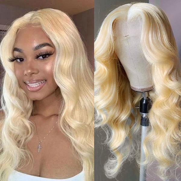 613 Blonde Transparent Lace Body Wave 13X4 Lace Frontal Wig 150% Density