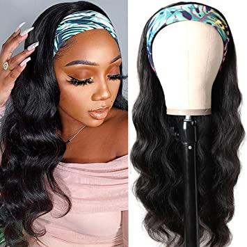 10A Grade Body Wave Glueless Headband Human Hair Wig