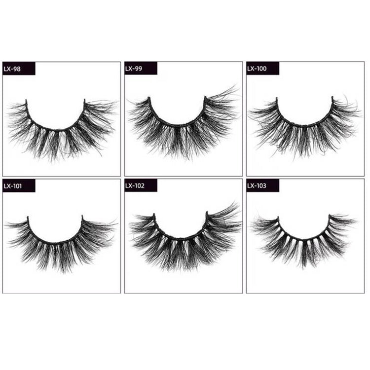 LX-86-103 3D Longest and Fullest 27MM Mink Lashes Natural False Eyes