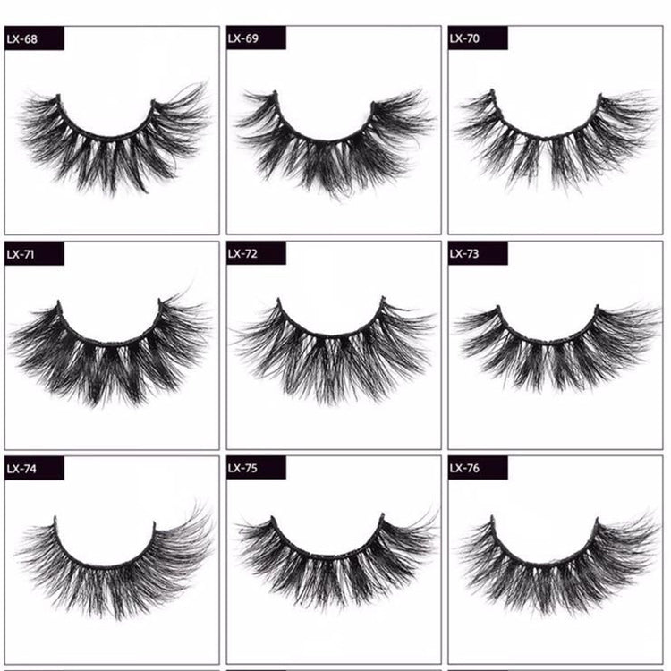 LX-68-85 3D Longest and Fullest 27MM Mink Lashes Natural False Eyes