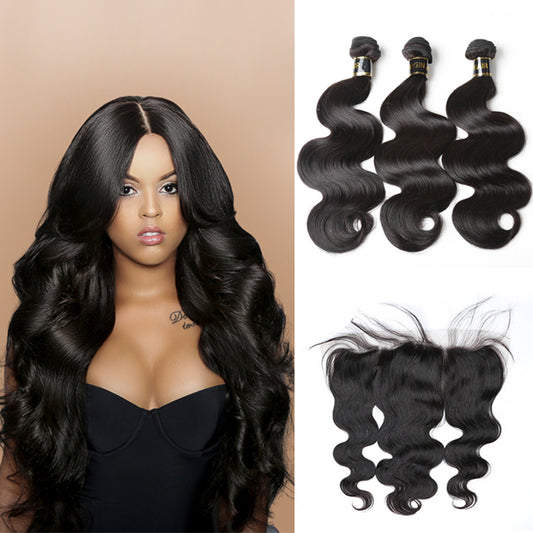 *Body Wave*Mink Virgin Hair Bundles With 13x4 Frontal