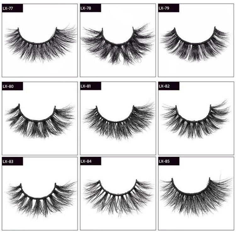 LX-68-85 3D Longest and Fullest 27MM Mink Lashes Natural False Eyes